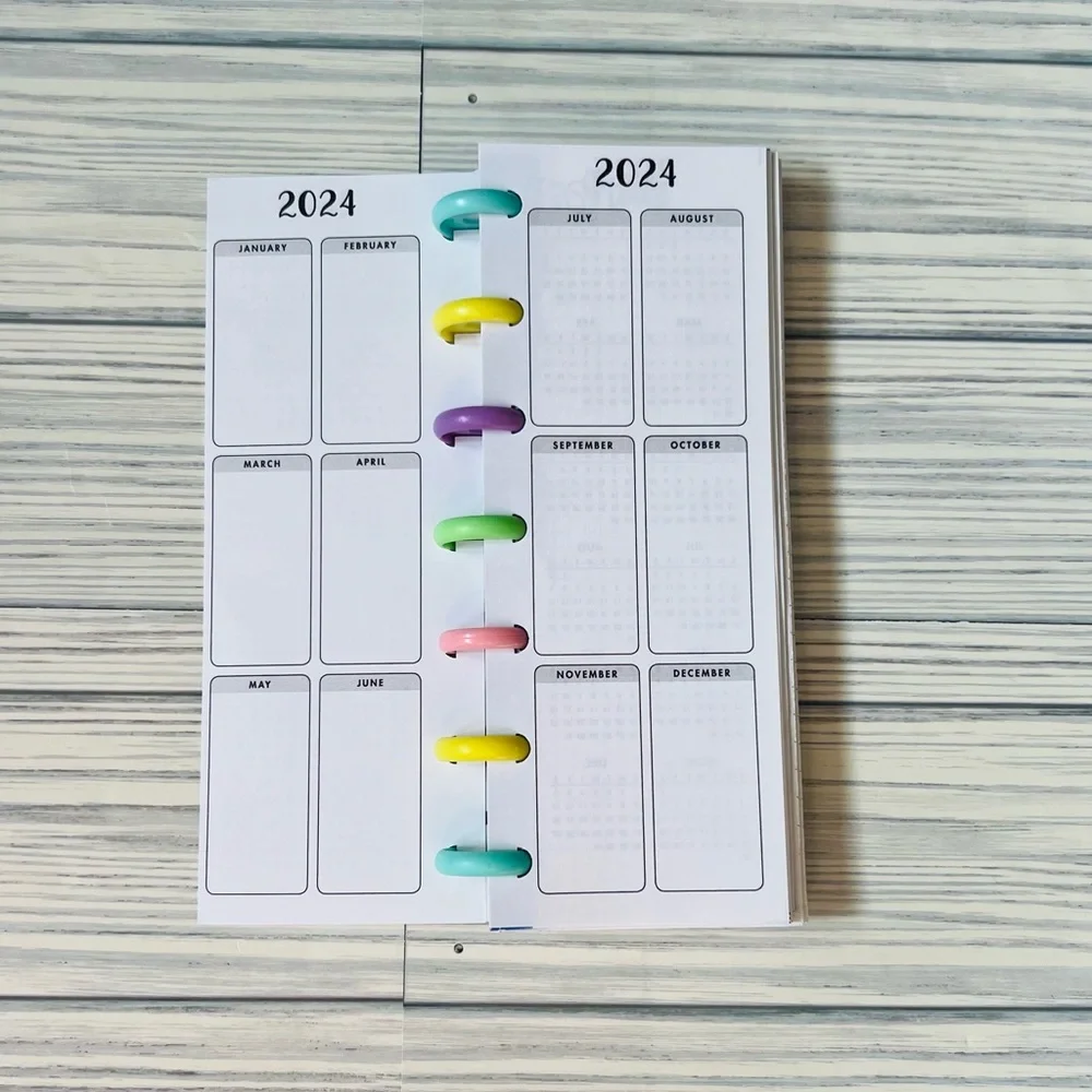 Happy Planner skinny mini extension set 6 months undated sunflower